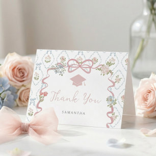 Vildblomma Rosa Slöja Examen Tacksamhetskort Tack Kort