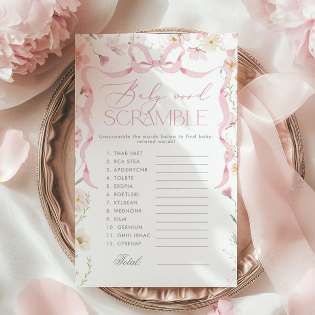 Vildblomma Rosa Whimsical Bow Baby ordkluveri (Skapare uppladdad)