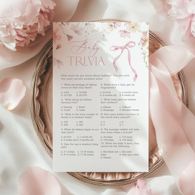 Vildblomma Rosa Whimsical Bow Baby Trivia (Skapare uppladdad)