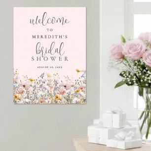 Vildblomma Rosabröllopsshower Poster
