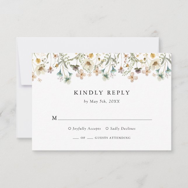 Vildblomma RSVP-kort OSA Kort (Framsida)