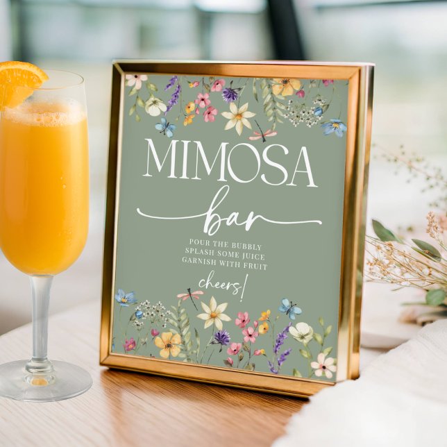 Vildblomma Sage Bröllopsdusch Mimosa Barskylt Poster (Skapare uppladdad)