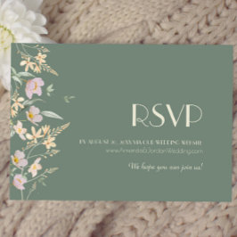 Vildblomma Sage Deco Bröllopswebbplats RSVP OSA Kort