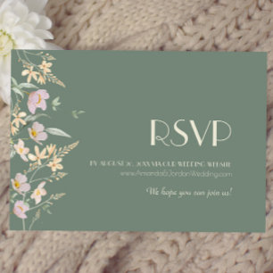 Vildblomma Sage Deco Bröllopswebbplats RSVP OSA Kort
