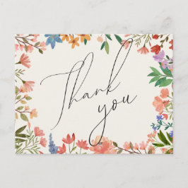 Vildblomma Script Bröllop Tacksamhet Kort