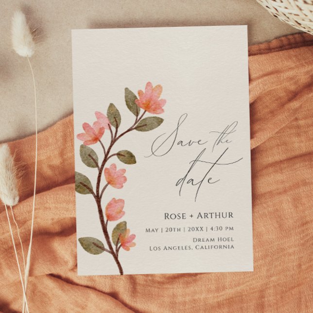 Vildblomma Skript Spara Datum Inbjudningar (Skapare uppladdad)