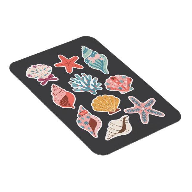 Vildblomma Snigelskal Mussla Sommar Vibes Blommig  Magnet (Högersidan)