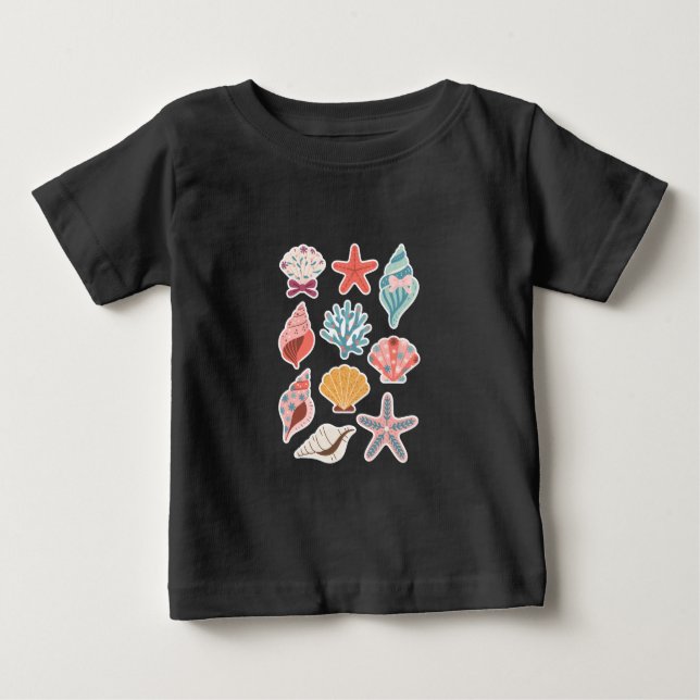 Vildblomma Snigelskal Mussla Sommar Vibes Blommig  T Shirt (Framsida)