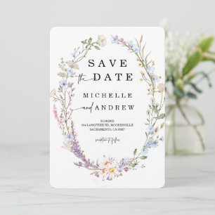 Vildblomma Spara datum-mall Inbjudningar