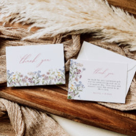 Vildblomma Tacksamhetskort Rosa Blommor Boho Tack Kort