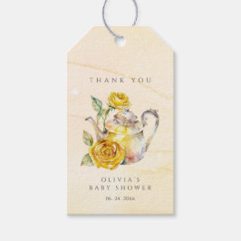 Vildblomma tepartaj baby shower presentetikett