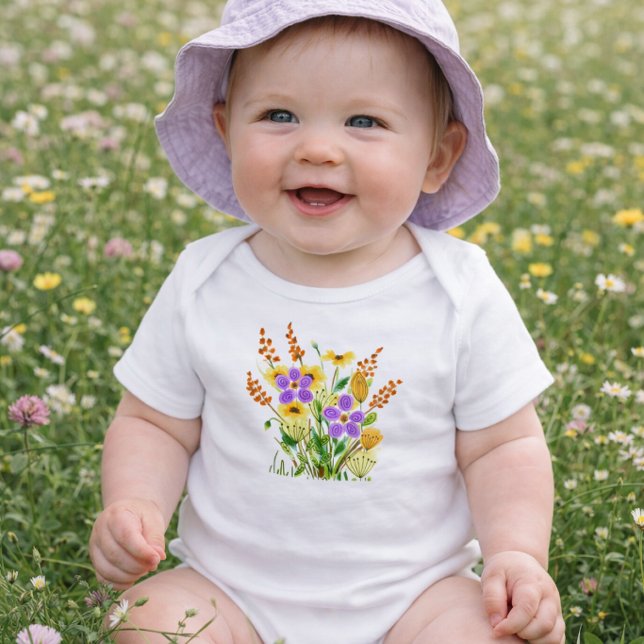 Vildblomma Trädgård Babyflicka  T Shirt (Skapare uppladdad)