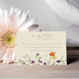 Vildblomma Trädgård Bröllop RSVP-kort OSA Kort