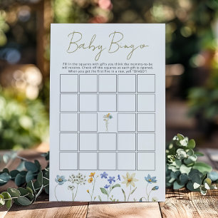 Vildblomma Vår Blommig Bebis Bjudning Bingo Spel