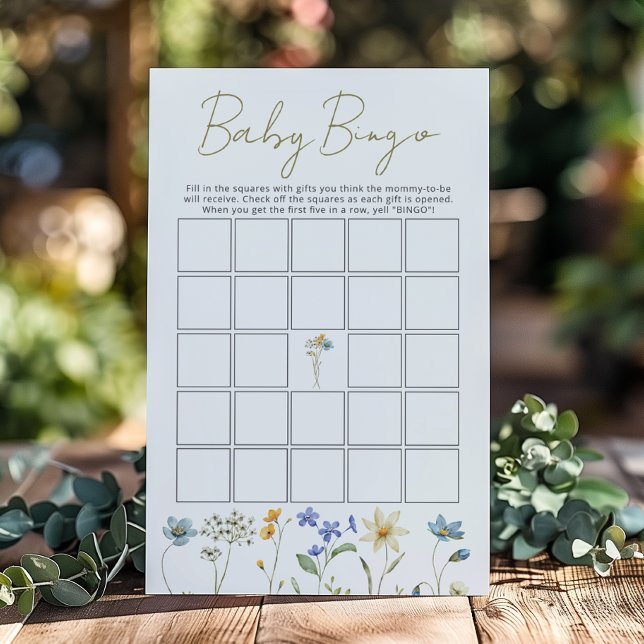 Vildblomma Vår Blommig Bebis Bjudning Bingo Spel (Skapare uppladdad)