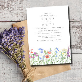 Vildblomma Vår Boho Trädgård Bröllop Inbjudningar