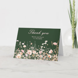 Vildblomma Vår Rosenskugga Blommig Bröllop Tack Kort