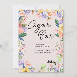 Vildblomma vårbröllop cigarrmärke kort