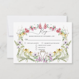 Vildblomma Vårkrans Modern Blommig Typografi OSA Kort