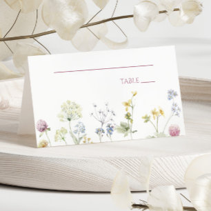 Vildblomma Vilda Blommor Blommig Bröllop Placeringskort