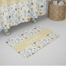 Vildblomma Watercolor Boho Färgglad Monogram