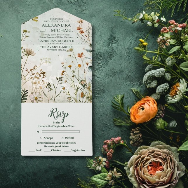 Vildblommabrollop Landlig Blommig Bröllopsfest (Skapare uppladdad)