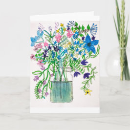 Vildblommahälsningkort Kort