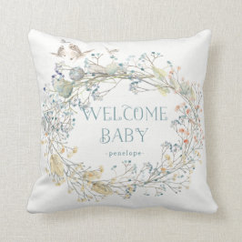Vildblommakran med den välkommna babyen för fjäril kudde