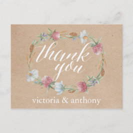 Vildblommakran på Kraft landsbyggsbrölloptack Vykort