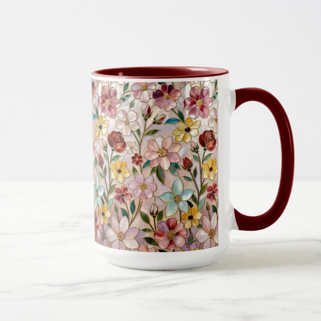 Vildblommamugg Färgrik Blommig Botanisk Kaffe Kopp (Höger)