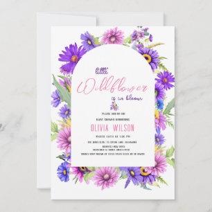 Vildblomman för Bright rosa lila är på väg #3 Inbjudningar