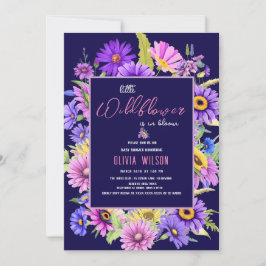 Vildblomman för Bright rosa lila är på väg #6 Inbjudningar