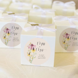 Vildblommans charm Bröllopsfest för ogifta och gif Runt Klistermärke