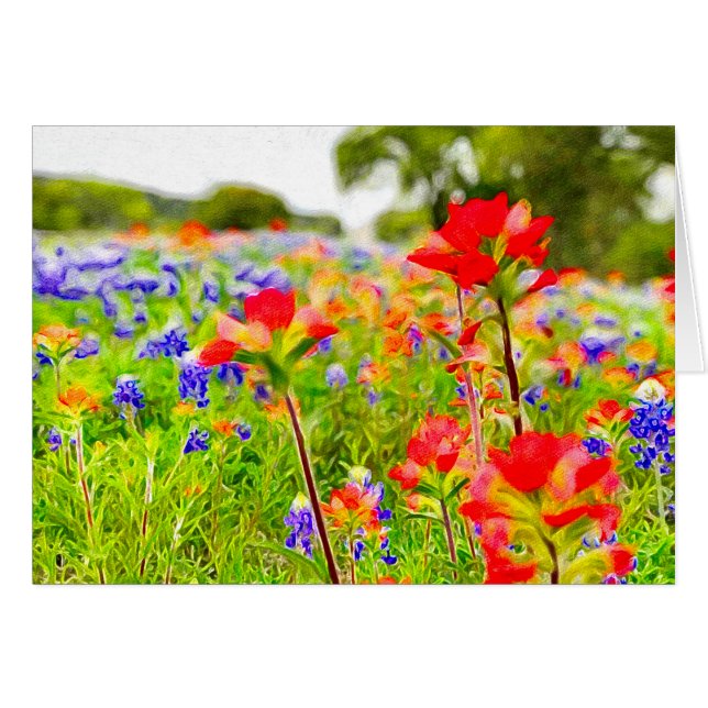 Vildblommaporträttkort Hälsningskort (Framsidan Horizontal)