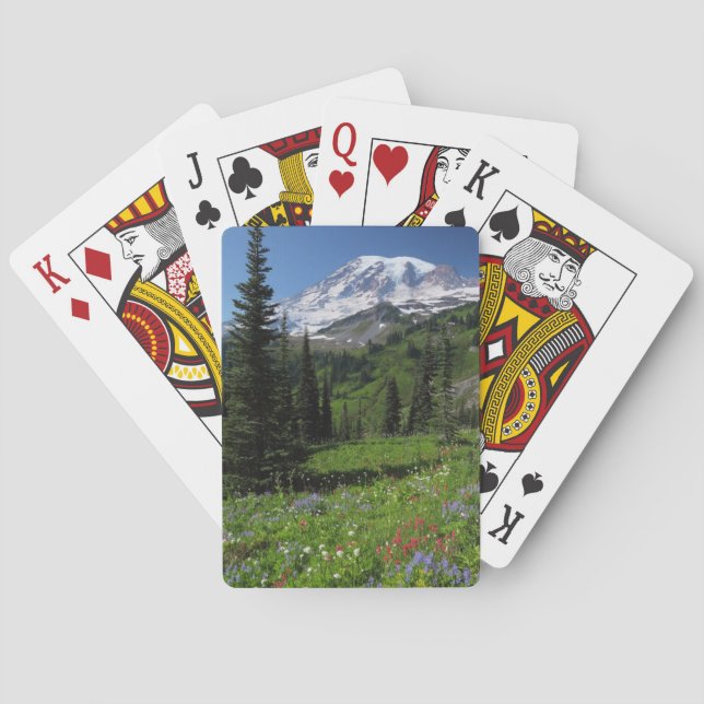 Vildblommar på Mount Rainier Spel Kort (Baksidan)
