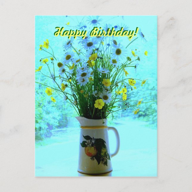 Vildblommar som är tänkande av dig vykort (Framsida)