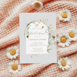 Vildblommeäng Blommig Vår Bröllopsdusch Inbjudningar