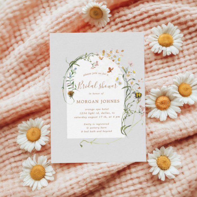 Vildblommeäng Blommig Vår Bröllopsdusch Inbjudningar (Skapare uppladdad)