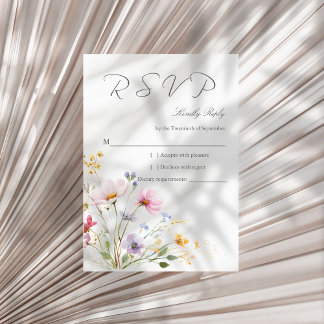 Vildblommeäng Bröllop RSVP-kort OSA Kort