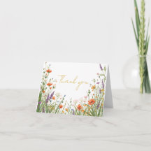 Vildblommeäng Bröllop Tackkort