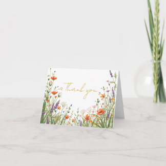 Vildblommeäng Bröllop Tackkort