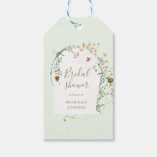 vildblommeäng bröllopsdusch presentetikett