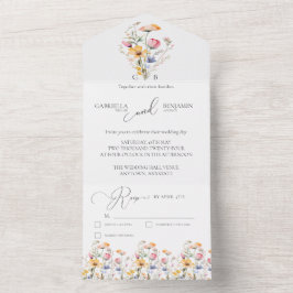 Vildblommeäng Watercolor Boho Bröllop