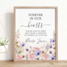 Vildblommeängs minnesbord för begravning och minne