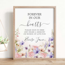 Vildblommeängs minnesbord för begravning och minne poster