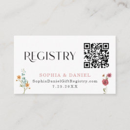 Vildblommefält Boho Bröllopsfest Registreringskort Tilläggskort