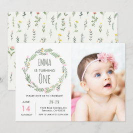 Vildblommefototrädgård 1-årsfirande inbjudningar