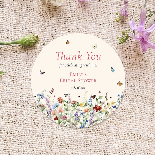 Vildblommesticker Runt Klistermärke (Skapare uppladdad)