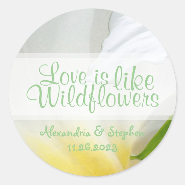 Vildblommestickers Runt Klistermärke (Framsida)