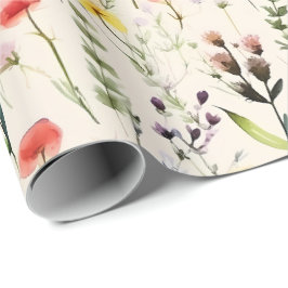 Vildblommig äng Cottagecore Blommig Stil Presentpapper